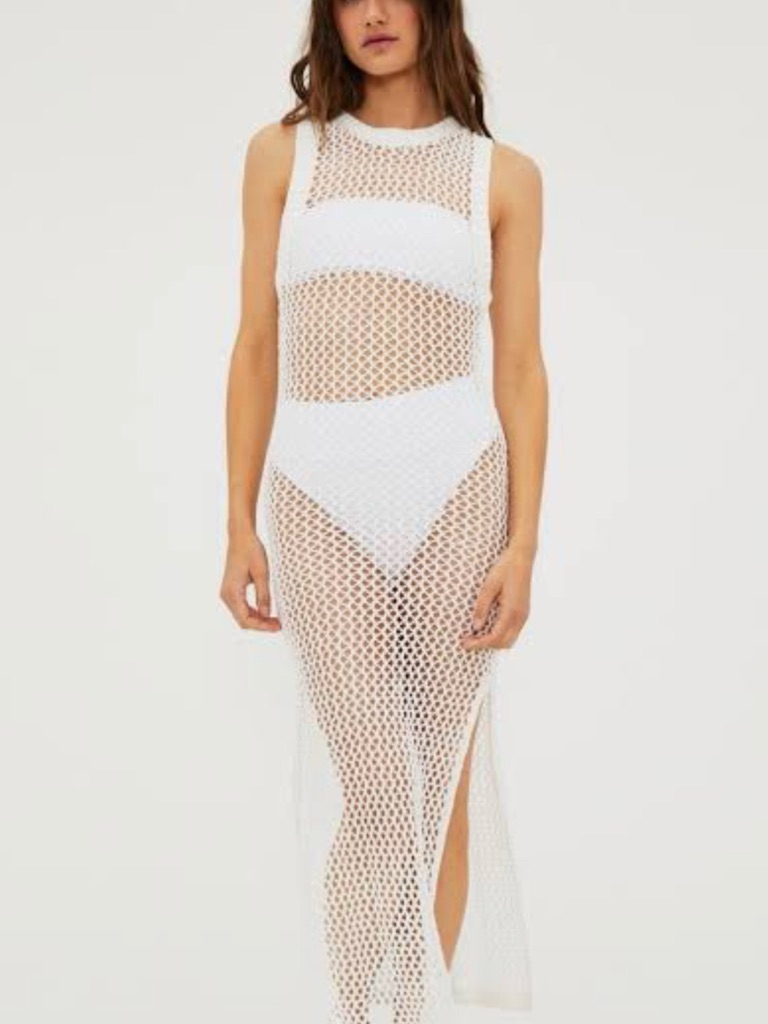 Beach Riot White Crochet Maxi Cover-Up Dress